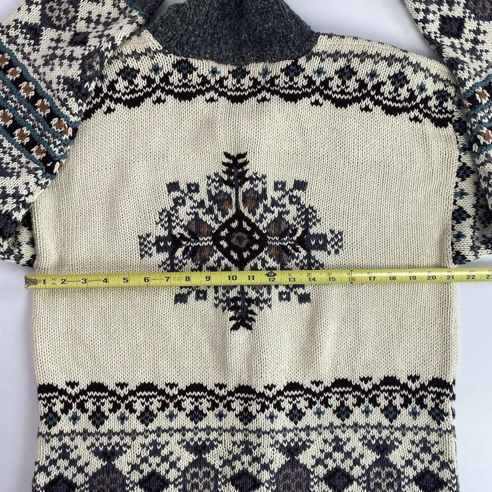 Jennifer & Company Chunky Hand Knit Cardigan Nordic Womens Med - Picture 4 of 8